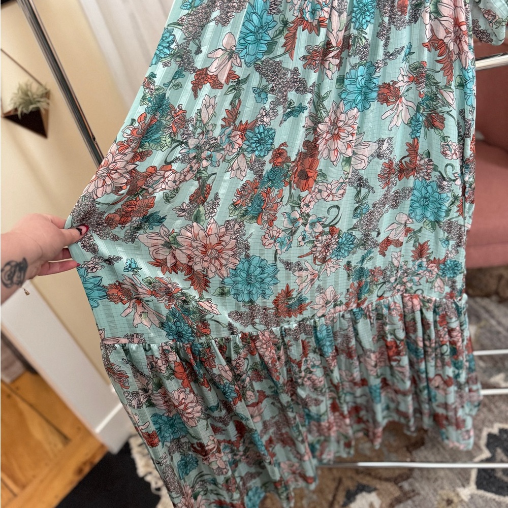 Unique Vintage Floral Off-Shoulder Maxi Dress - Picture 7 of 7